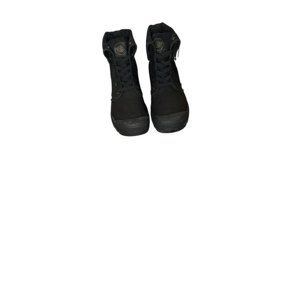 Palladium Baggy Mens Black Canvas Boots Lace Up Casual Ankle Shoes Size 10‎